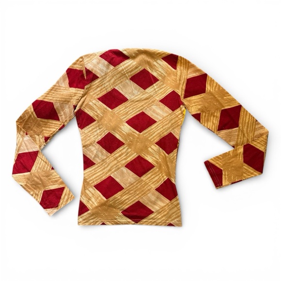 Vintage Custo Barcelona Long Sleeve Top Folk & Country Cowboy Hat Y2K Size Small - Picture 2 of 4